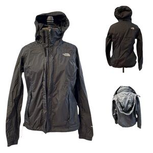 The North Face Woman’s Black Hyvent Vented Hooded Rain Snow Lined Jacket Small